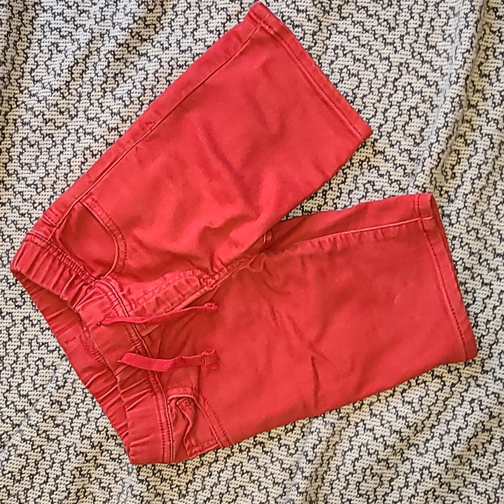Gap Red Stretch Jean Shorts Long Length Size 3